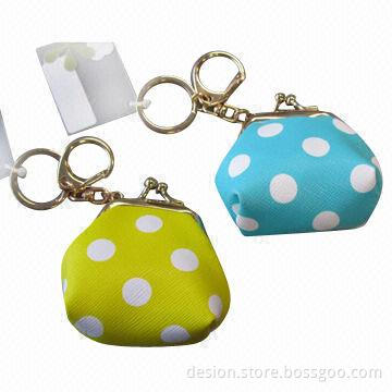 PU Coin Purse with Key Ring, Customized Designs and Logos are Accepted, OEM Orders are Welcome